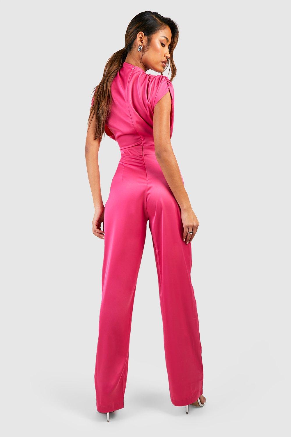 Pink cheap jumpsuit boohoo